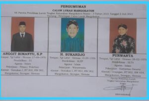 TIGA CALON LURAH KALURAHAN MARGOKATON