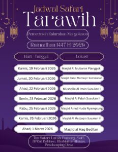 JADWAL SAFARI TARAWIH KELILING KALURAHAN MARGOKATON