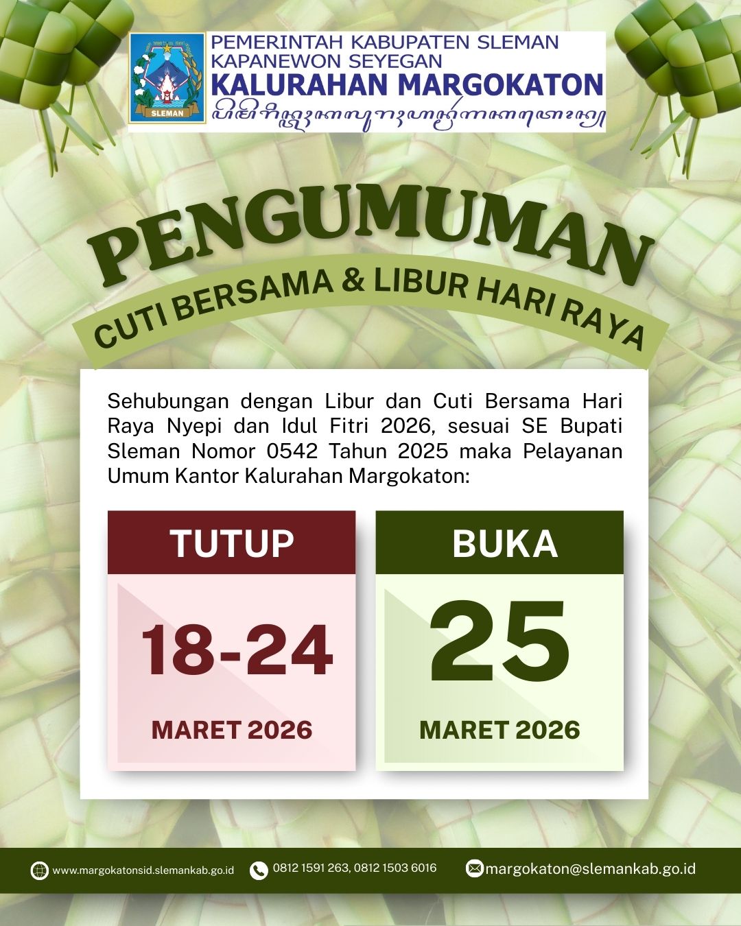 INFORMASI CUTI BERSAMA DAN HARI RAYA IDUL FITRI – Selamat Datang di ...